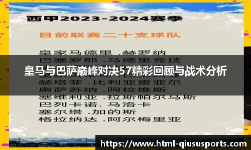 皇马与巴萨巅峰对决57精彩回顾与战术分析